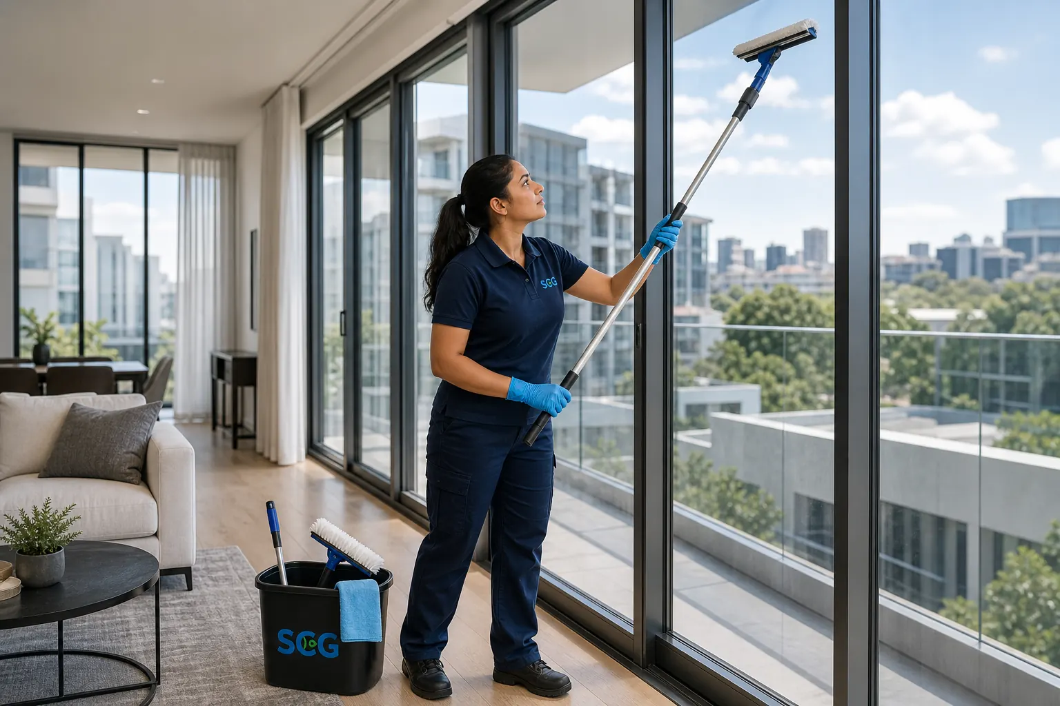 Sydney Clean Group window cleaning team servicing a Bondi office